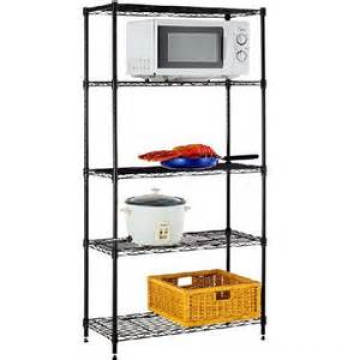 Black Metal 5 Tier ajustable Utensil Almacenamiento Cocina Rack